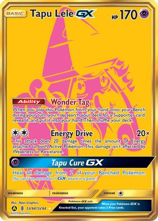 Tapu Lele GX SV94  - Holofoil Hidden Fates Shiny Vault - Shiny Holo Rare