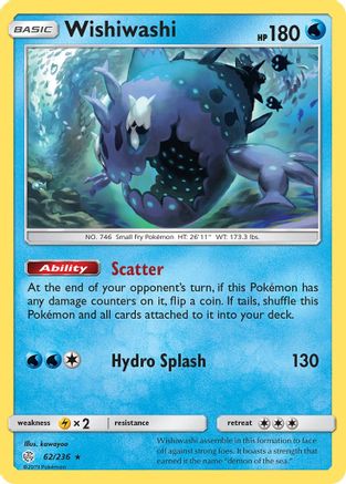 Wishiwashi 062/236  - Reverse Holofoil SM  Cosmic Eclipse - Holo Rare