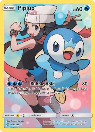 Piplup (Secret) 239/236  - Holofoil SM  Cosmic Eclipse - Secret Rare
