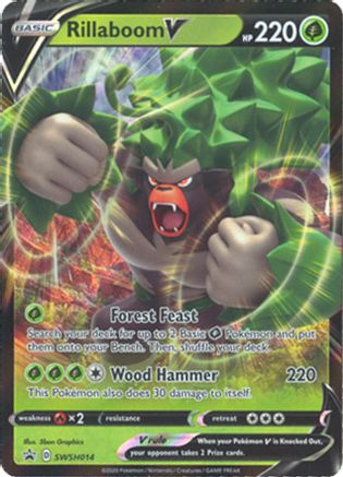 Rillaboom V SWSH014  - Holofoil SWSH Sword & Shield Promo Cards - Promo