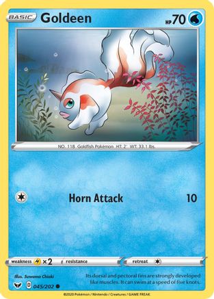 Goldeen (045) 045/202  - Reverse Holofoil SWSH01 Sword & Shield Base Set - Common
