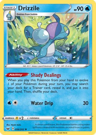 Drizzile (056) 056/202  - Reverse Holofoil SWSH01 Sword & Shield Base Set - Uncommon