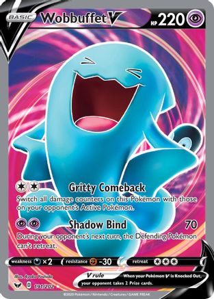 Wobbuffet V (Full Art) 191/202  - Holofoil SWSH01 Sword & Shield Base Set - Ultra Rare