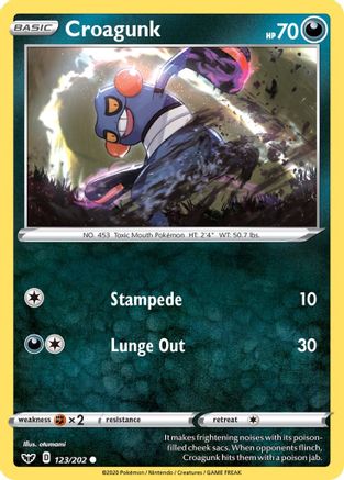 Croagunk 123/202  SWSH01 Sword & Shield Base Set - Common