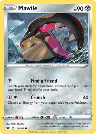Mawile 129/202  - Reverse Holofoil SWSH01 Sword & Shield Base Set - Common