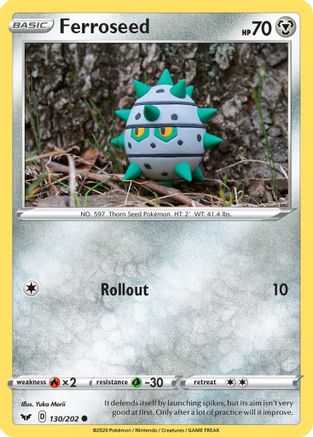 Ferroseed 130/202  - Reverse Holofoil SWSH01 Sword & Shield Base Set - Common