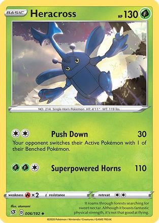 Heracross 006/192  - Reverse Holofoil SWSH02 Rebel Clash - Uncommon