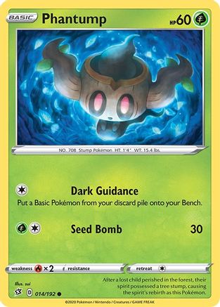 Phantump 014/192  - Reverse Holofoil SWSH02 Rebel Clash - Common
