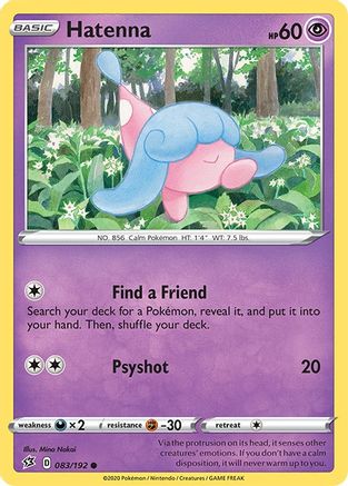 Hatenna 083/192  - Reverse Holofoil SWSH02 Rebel Clash - Common