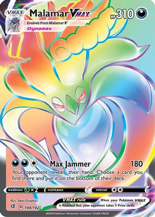 Malamar VMAX (Secret) 198/192  - Holofoil SWSH02 Rebel Clash - Secret Rare
