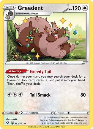Greedent 152/192  SWSH02 Rebel Clash - Rare