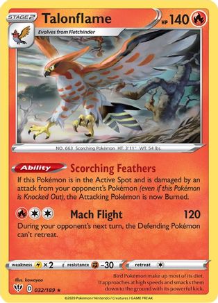Talonflame 032/189  SWSH03 Darkness Ablaze - Rare