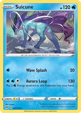 Suicune 037/189  - Holofoil SWSH03 Darkness Ablaze - Holo Rare