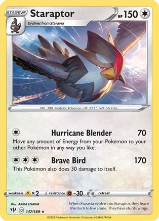 Staraptor 147/189  SWSH03 Darkness Ablaze - Rare