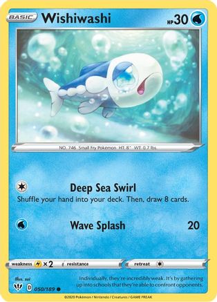 Wishiwashi 050/189  - Reverse Holofoil SWSH03 Darkness Ablaze - Common