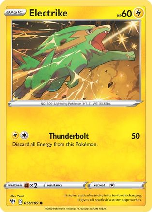 Electrike 058/189  - Reverse Holofoil SWSH03 Darkness Ablaze - Common