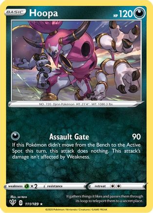 Hoopa 111/189  - Reverse Holofoil SWSH03 Darkness Ablaze - Holo Rare