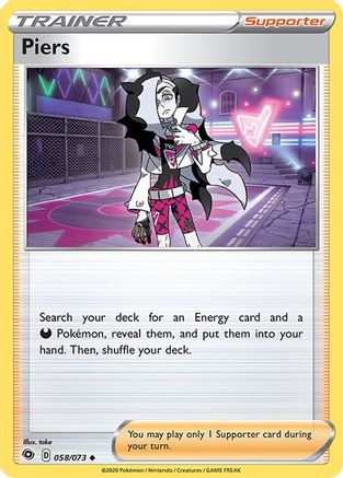 Piers 058/73  - Reverse Holofoil Champions Path - Uncommon