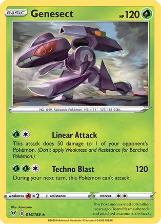Genesect 016/185  - Holofoil SWSH04 Vivid Voltage - Holo Rare