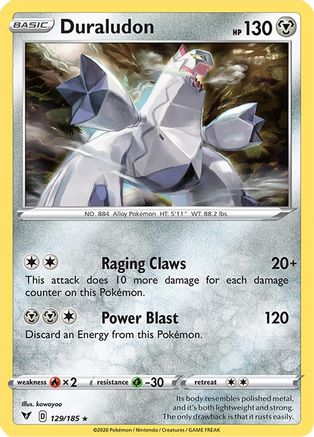 Duraludon 129/185  - Reverse Holofoil SWSH04 Vivid Voltage - Holo Rare