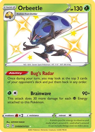 Orbeetle SV009/SV122  - Holofoil Shining Fates Shiny Vault - Shiny Holo Rare