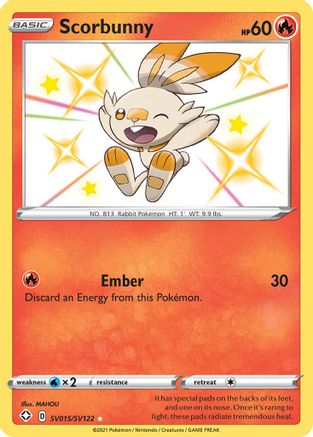 Scorbunny SV015/SV122  - Holofoil Shining Fates Shiny Vault - Shiny Holo Rare