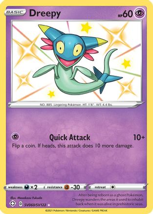 Dreepy SV060/SV122  - Holofoil Shining Fates Shiny Vault - Shiny Holo Rare