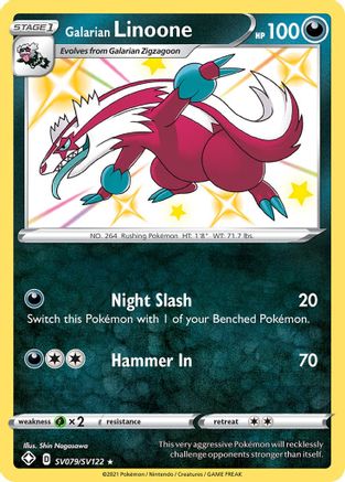 Galarian Linoone SV079/SV122  - Holofoil Shining Fates Shiny Vault - Shiny Holo Rare
