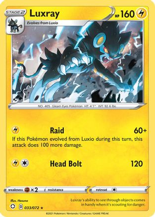 Luxray 033/072  - Reverse Holofoil Shining Fates - Holo Rare