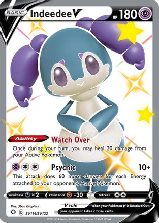 Indeedee V SV114/SV122  - Holofoil Shining Fates Shiny Vault - Shiny Holo Rare