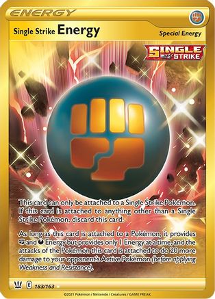 Single Strike Energy (Secret) 183/163  - Holofoil SWSH05 Battle Styles - Secret Rare