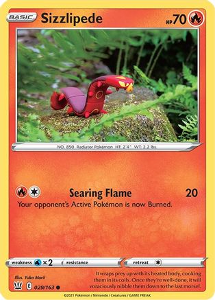 Sizzlipede 029/163  - Reverse Holofoil SWSH05 Battle Styles - Common