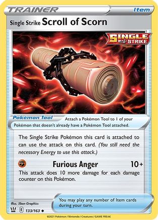Single Strike Scroll of Scorn 133/163  SWSH05 Battle Styles - Uncommon