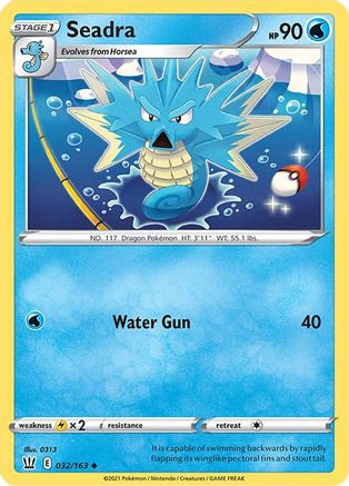 Seadra 032/163  - Reverse Holofoil SWSH05 Battle Styles - Uncommon