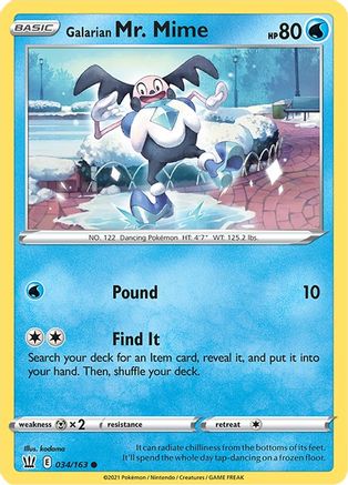 Galarian Mr. Mime 034/163  SWSH05 Battle Styles - Common