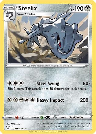 Steelix 099/163  - Reverse Holofoil SWSH05 Battle Styles - Holo Rare