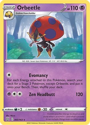 Orbeetle 065/163  - Holofoil SWSH05 Battle Styles - Holo Rare