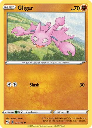 Gligar 071/163  - Reverse Holofoil SWSH05 Battle Styles - Common