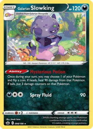 Galarian Slowking 098/198  - Reverse Holofoil SWSH06 Chilling Reign - Holo Rare