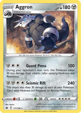 Aggron 111/198  SWSH06 Chilling Reign - Rare