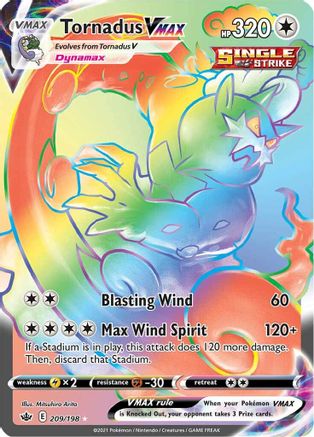Tornadus VMAX (Secret) 209/198  - Holofoil SWSH06 Chilling Reign - Secret Rare