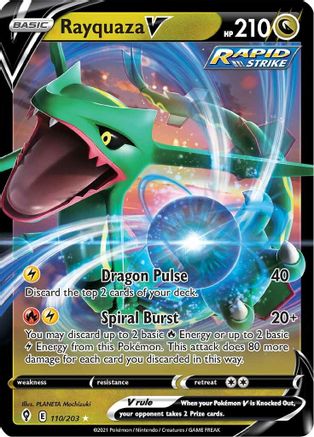 Rayquaza V 110/203  - Holofoil SWSH07 Evolving Skies - Ultra Rare