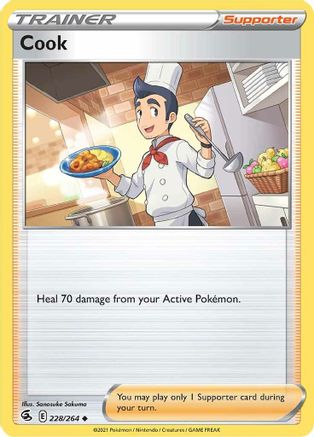 Cook 228/264  - Reverse Holofoil SWSH08 Fusion Strike - Uncommon