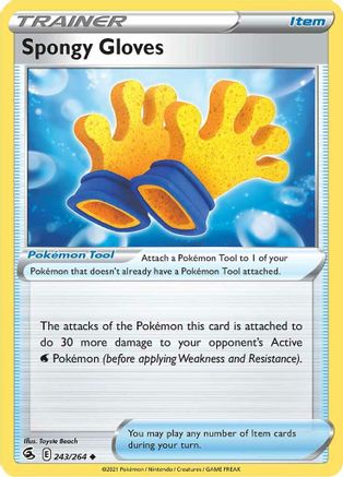 Spongy Gloves 243/264  - Reverse Holofoil SWSH08 Fusion Strike - Uncommon