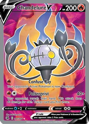 Chandelure V (Full Art) 247/264  - Holofoil SWSH08 Fusion Strike - Ultra Rare