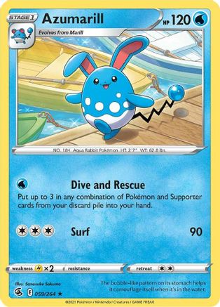 Azumarill 059/264  SWSH08 Fusion Strike - Rare
