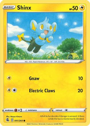Shinx 091/264  - Reverse Holofoil SWSH08 Fusion Strike - Common