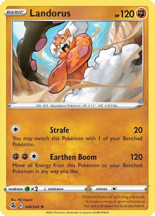 Landorus 148/264  - Reverse Holofoil SWSH08 Fusion Strike - Holo Rare