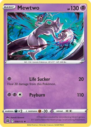 Mewtwo 056/172  - Reverse Holofoil SWSH09 Brilliant Stars - Rare
