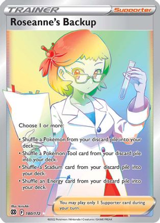 Roseanne's Backup (Secret) 180/172  - Holofoil SWSH09 Brilliant Stars - Secret Rare